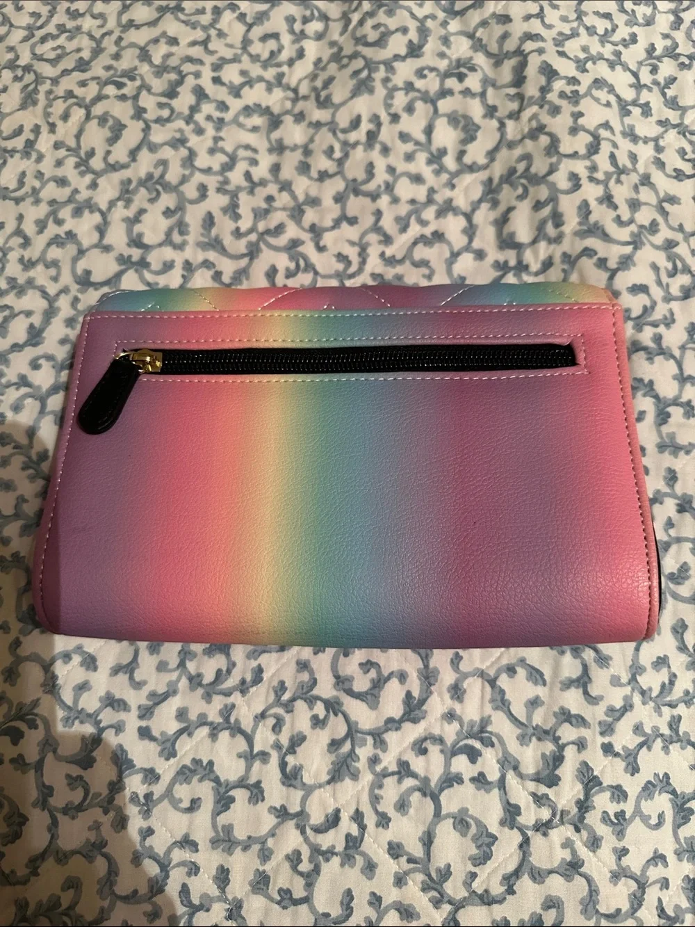 Betsey Johnson Rainbow Chevron Quilted Clutch - Pastel Multicolor
